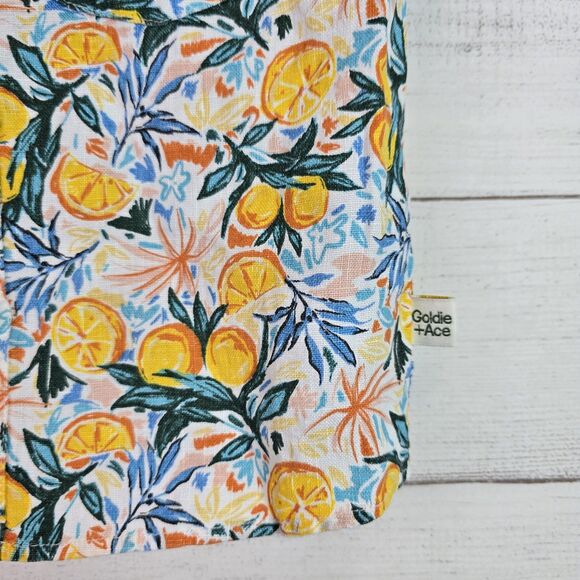 Goldie + Ace Linen Limon Floral Hawaiian Button Shirt Size 2T - Picture 3 of 8